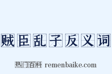 贼臣乱子反义词是什么意思的图片